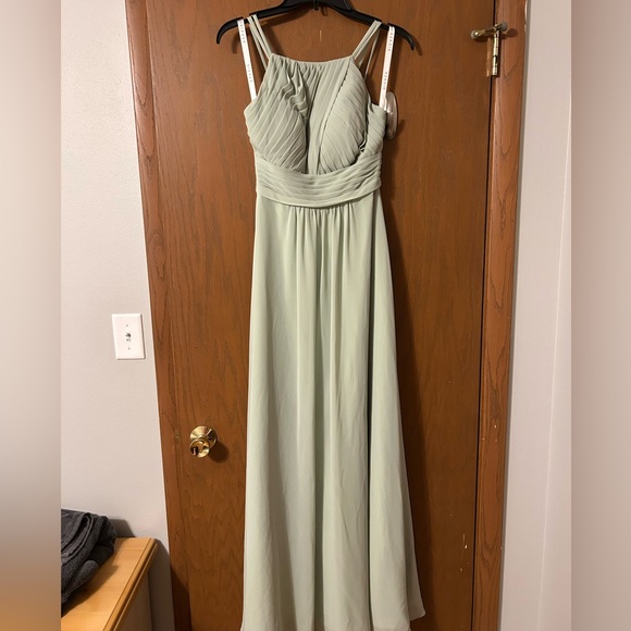 Azazie Gaia Dusty Sage Bridesmaid Dress - Picture 3 of 8